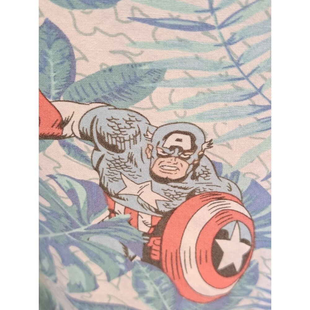 Marvel Mens 2XL Hawaiian Button-Up Shirt Featuring Avengers Short Sleeve Cotton - Picture 6 of 11